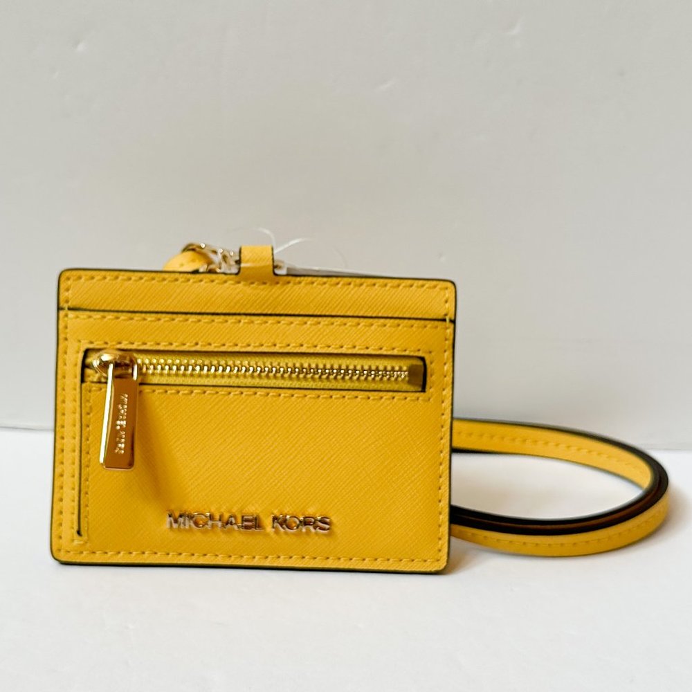 Michael Kors Jet Set Travel East West ID Credit Card Case Wallet Lanyard - Picture 4 of 9